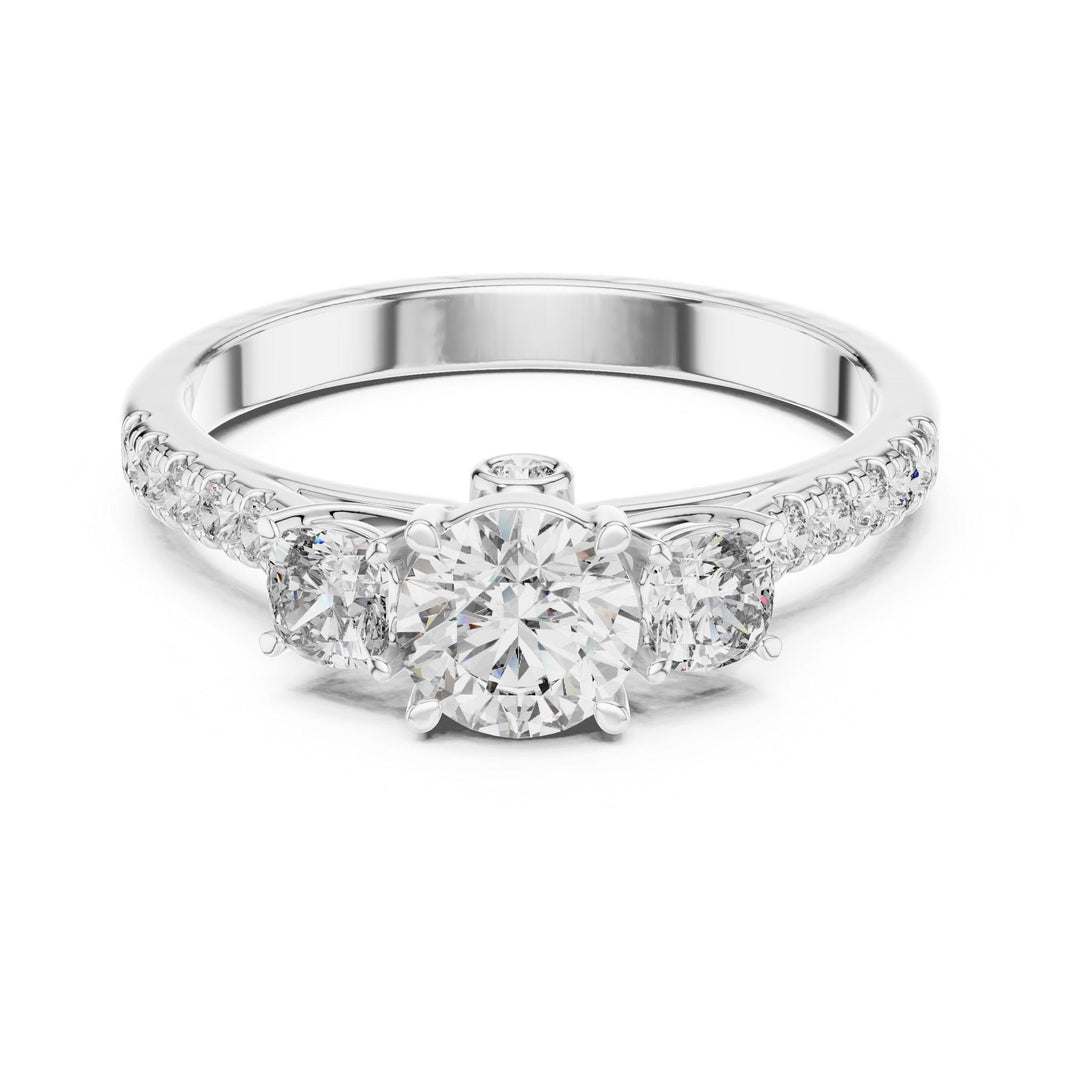 Round Cut Lab Grown Diamond Solitaire Ring, 0.99ct Total, Solid Gold