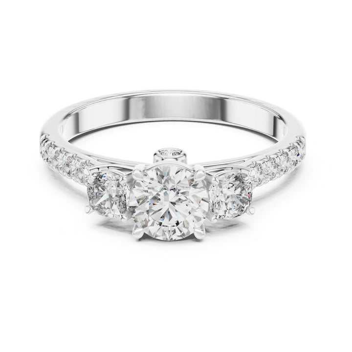 Round Cut Lab Grown Diamond Solitaire Ring, 0.99ct Total, Solid Gold