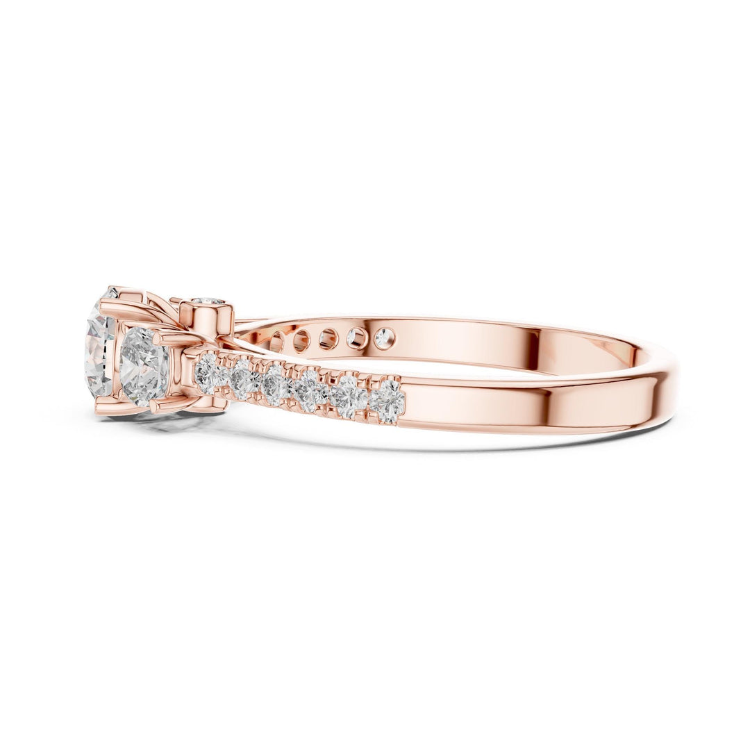 Round Cut Lab Grown Diamond Solitaire Ring, 0.99ct Total, Solid Gold