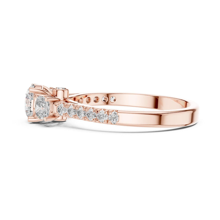 Round Cut Lab Grown Diamond Solitaire Ring, 0.99ct Total, Solid Gold