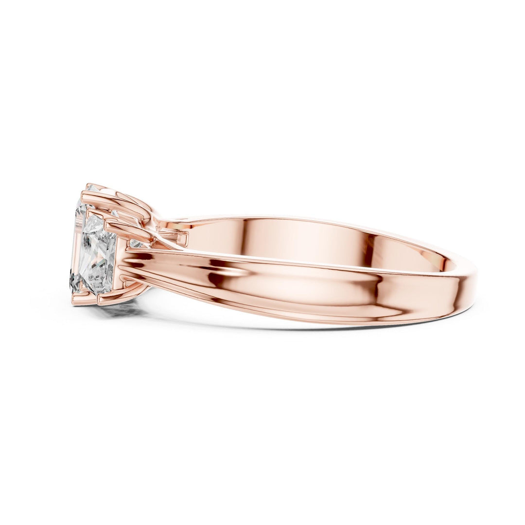Emerald Cut Lab Grown Diamond Cluster Ring, 1.16ct Total, Solid Gold