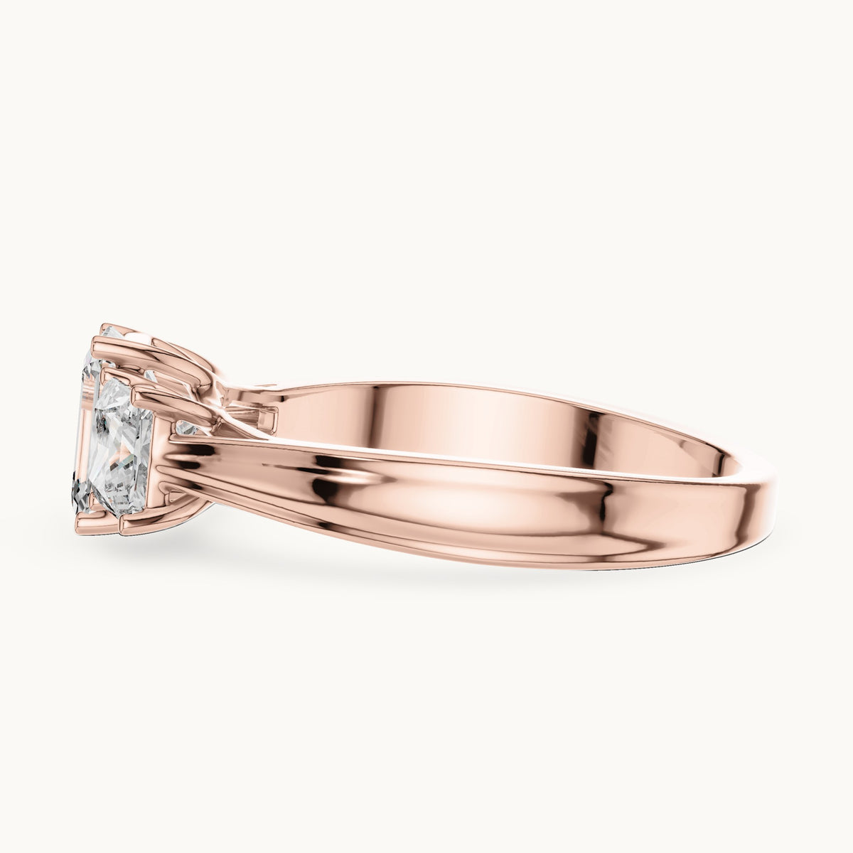 Emerald cut lab-grown diamond cluster ring in 14K rose gold, 1.16 CT TW, view 2