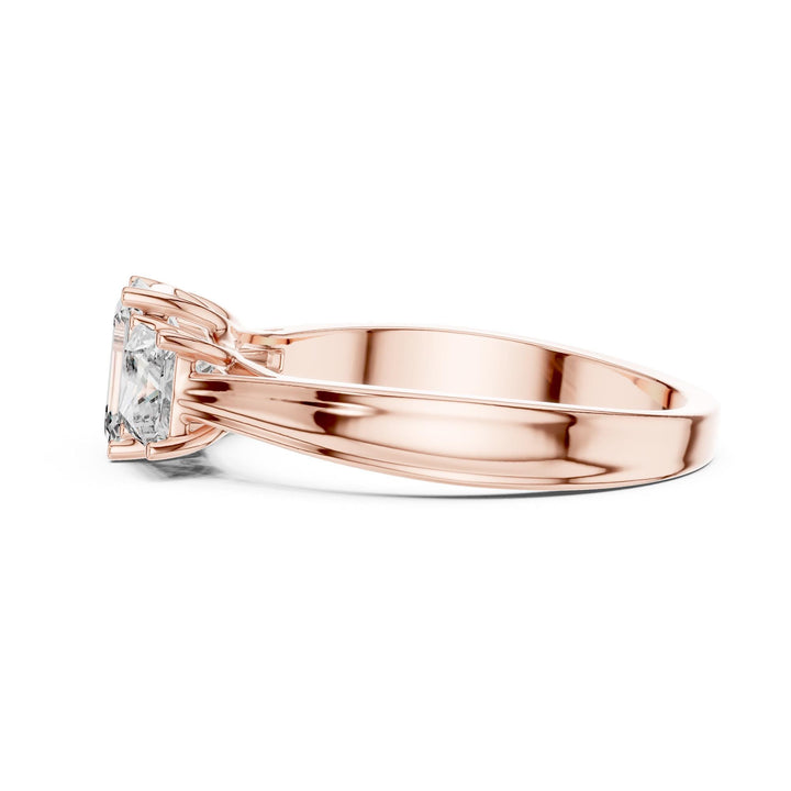 Emerald Cut Lab Grown Diamond Cluster Ring, 1.16ct Total, Solid Gold