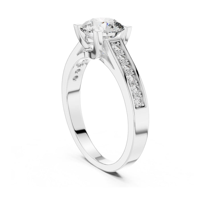Round Cut Lab Grown Diamond Solitaire Ring, 1.18ct Total, Solid Gold