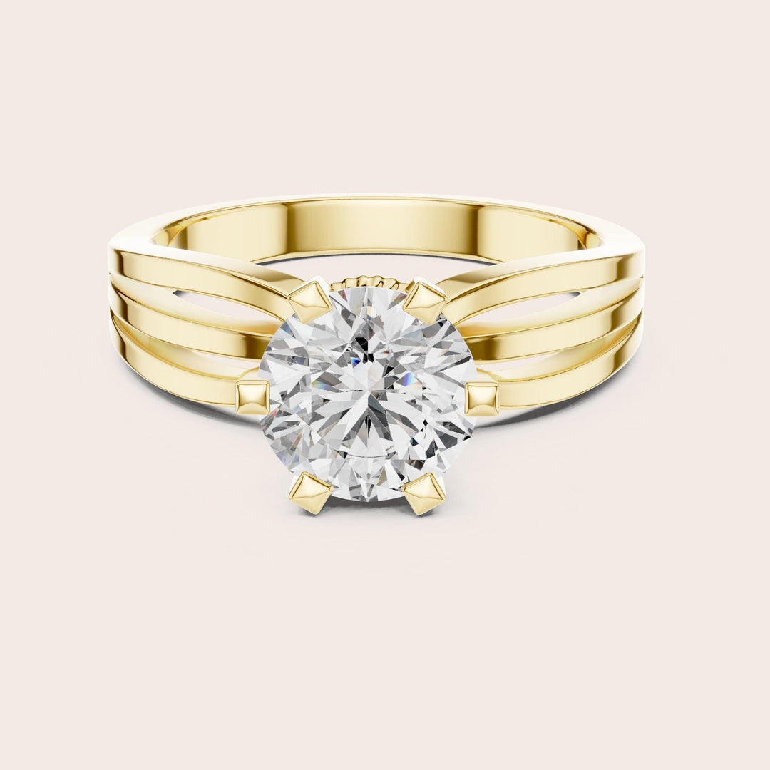 Round Cut Lab Grown Diamond Solitaire Ring, 1.00ct Total, Solid Gold