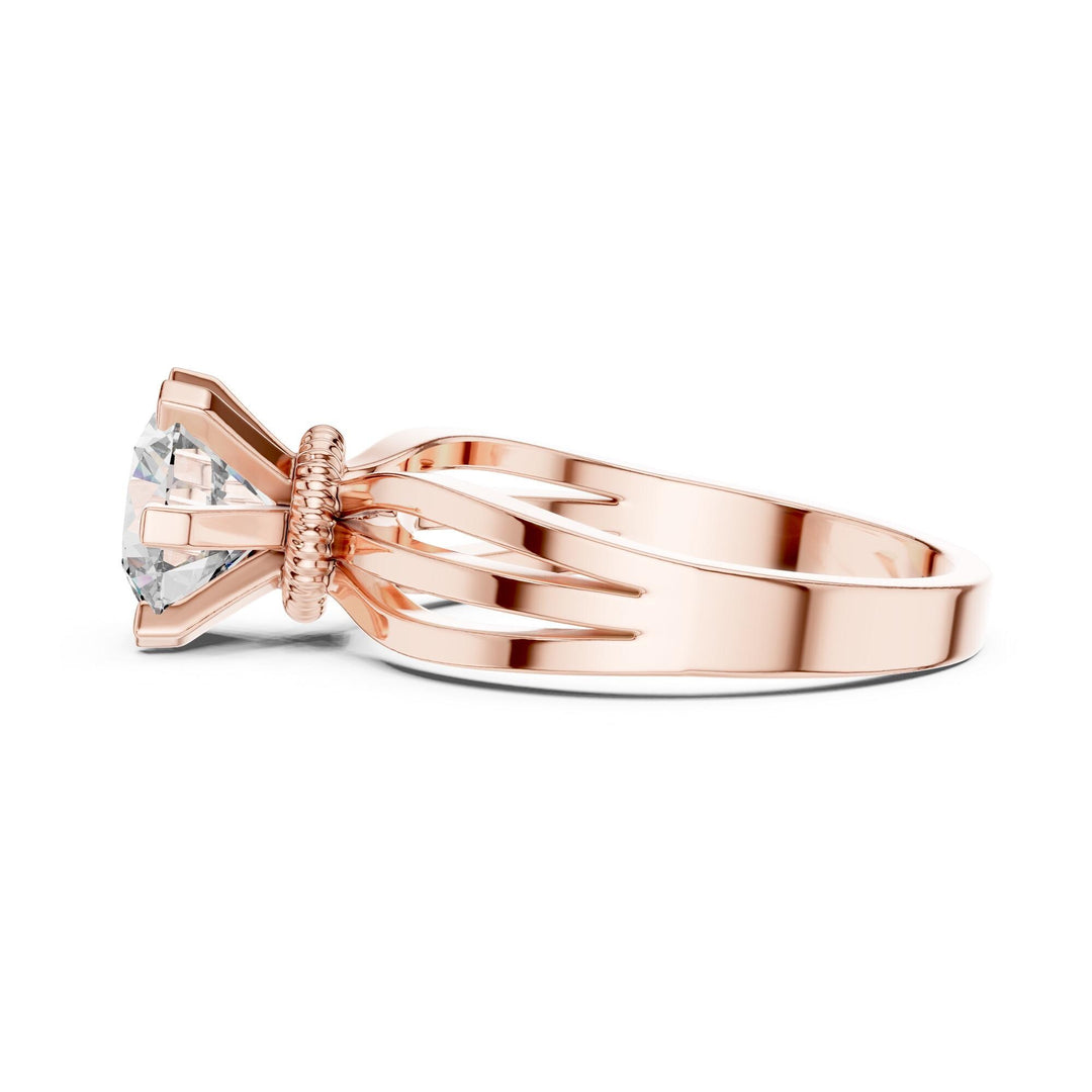 Round Cut Lab Grown Diamond Solitaire Ring, 1.00ct Total, Solid Gold