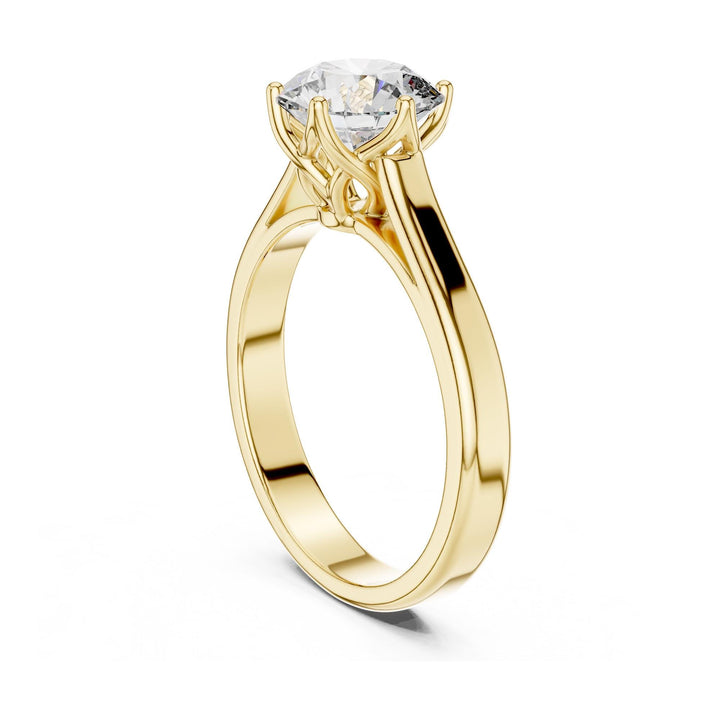 Round Cut Lab Grown Diamond Solitaire Ring, 1.00ct Total, Solid Gold