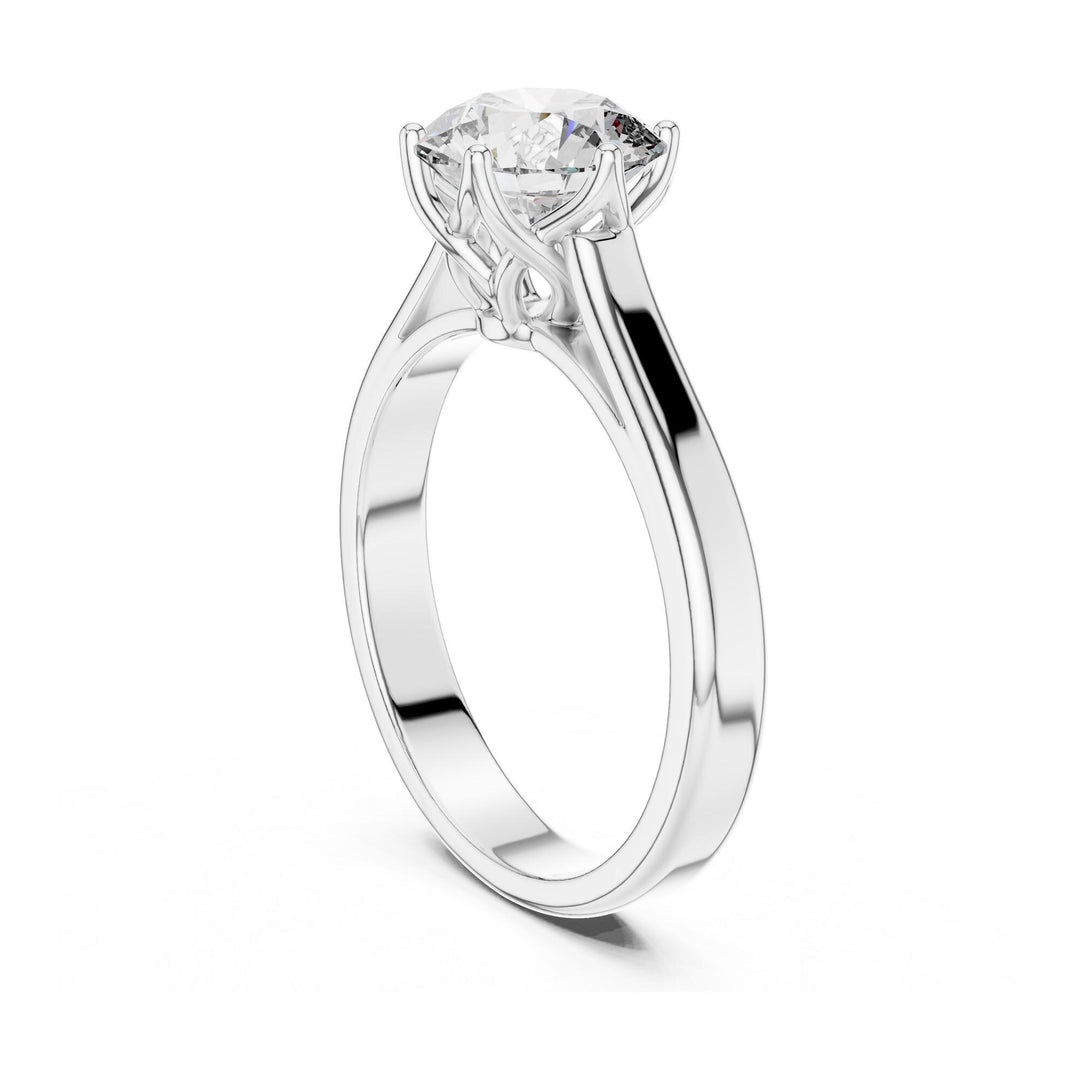 Round Cut Lab Grown Diamond Solitaire Ring, 1.00ct Total, Solid Gold