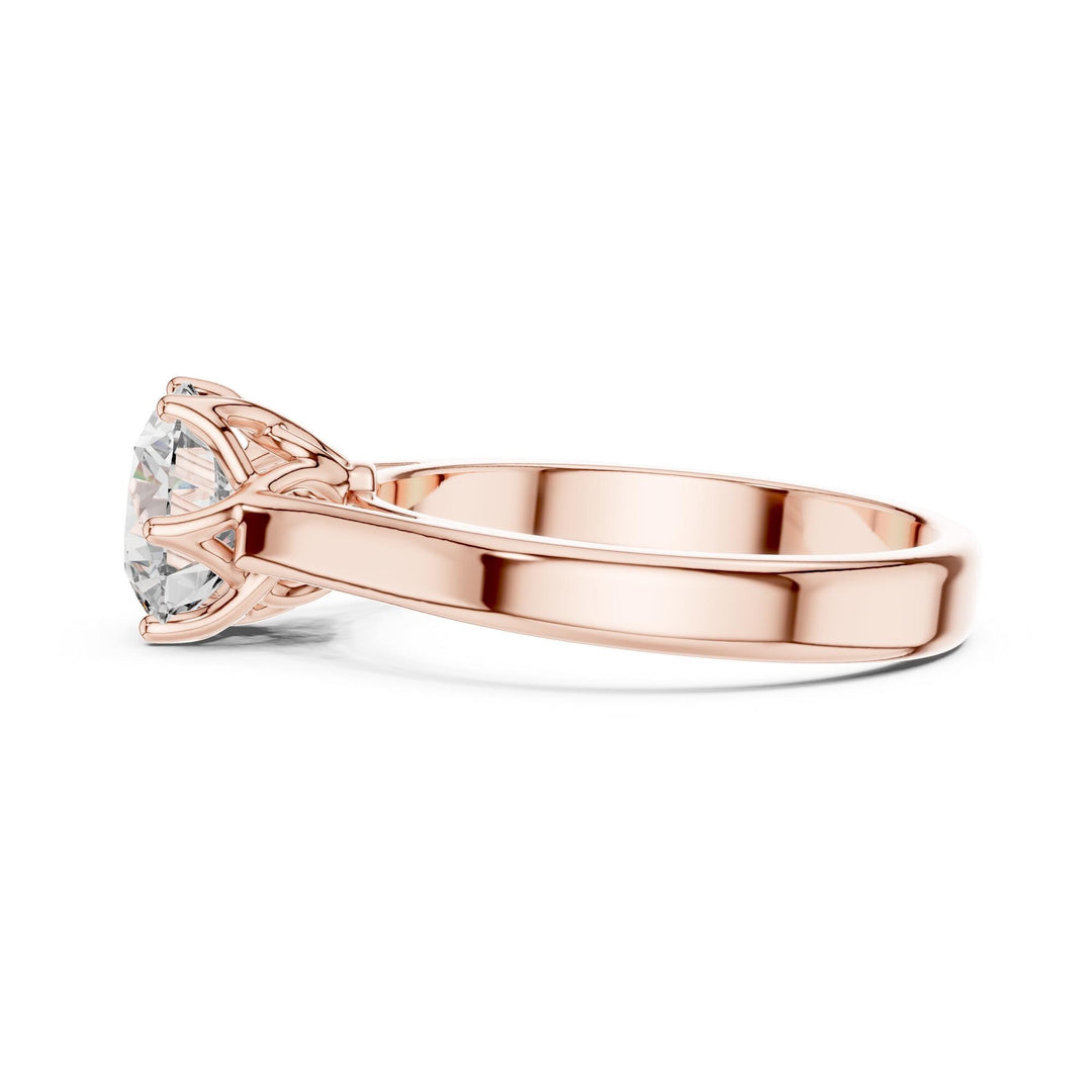 Round Cut Lab Grown Diamond Solitaire Ring, 1.00ct Total, Solid Gold