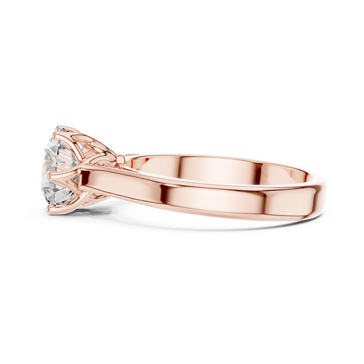 Round Cut Lab Grown Diamond Solitaire Ring, 1.00ct Total, Solid Gold
