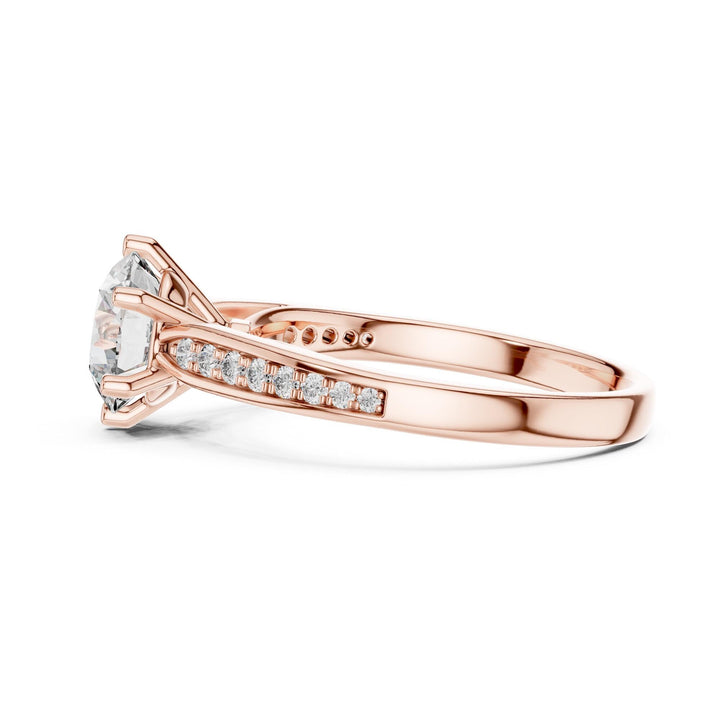 Round Cut Lab Grown Diamond Solitaire Ring, 1.12ct Total, Solid Gold