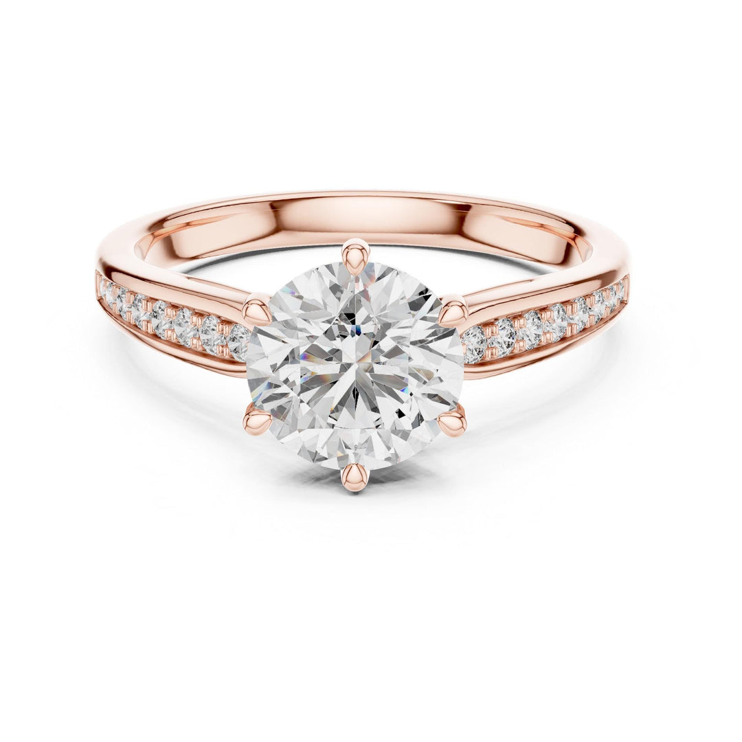 Round Cut Lab Grown Diamond Solitaire Ring, 1.12ct Total, Solid Gold