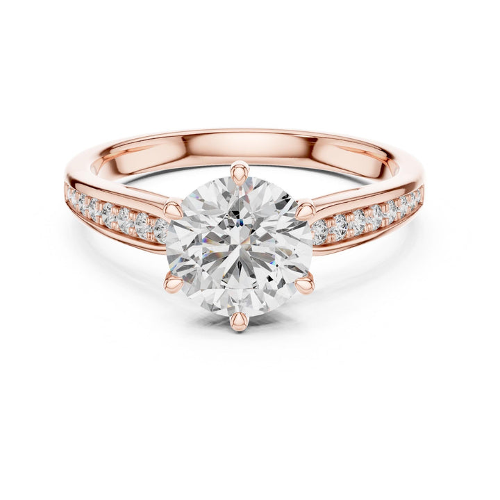 Round Cut Lab Grown Diamond Solitaire Ring, 1.12ct Total, Solid Gold