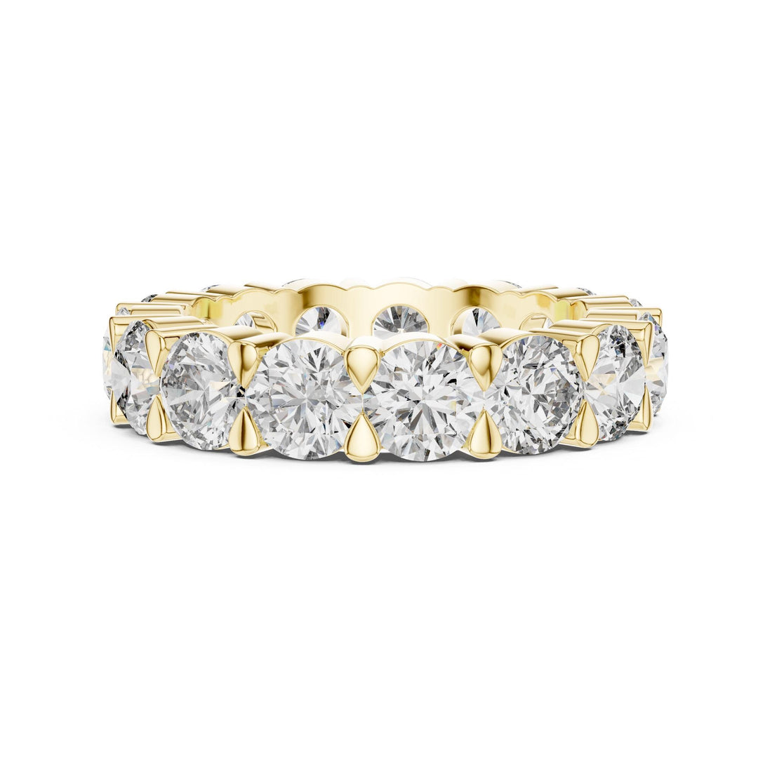 Round Cut Lab Grown Diamond Full Eternity Band, 5.25ct Total, Solid Gold