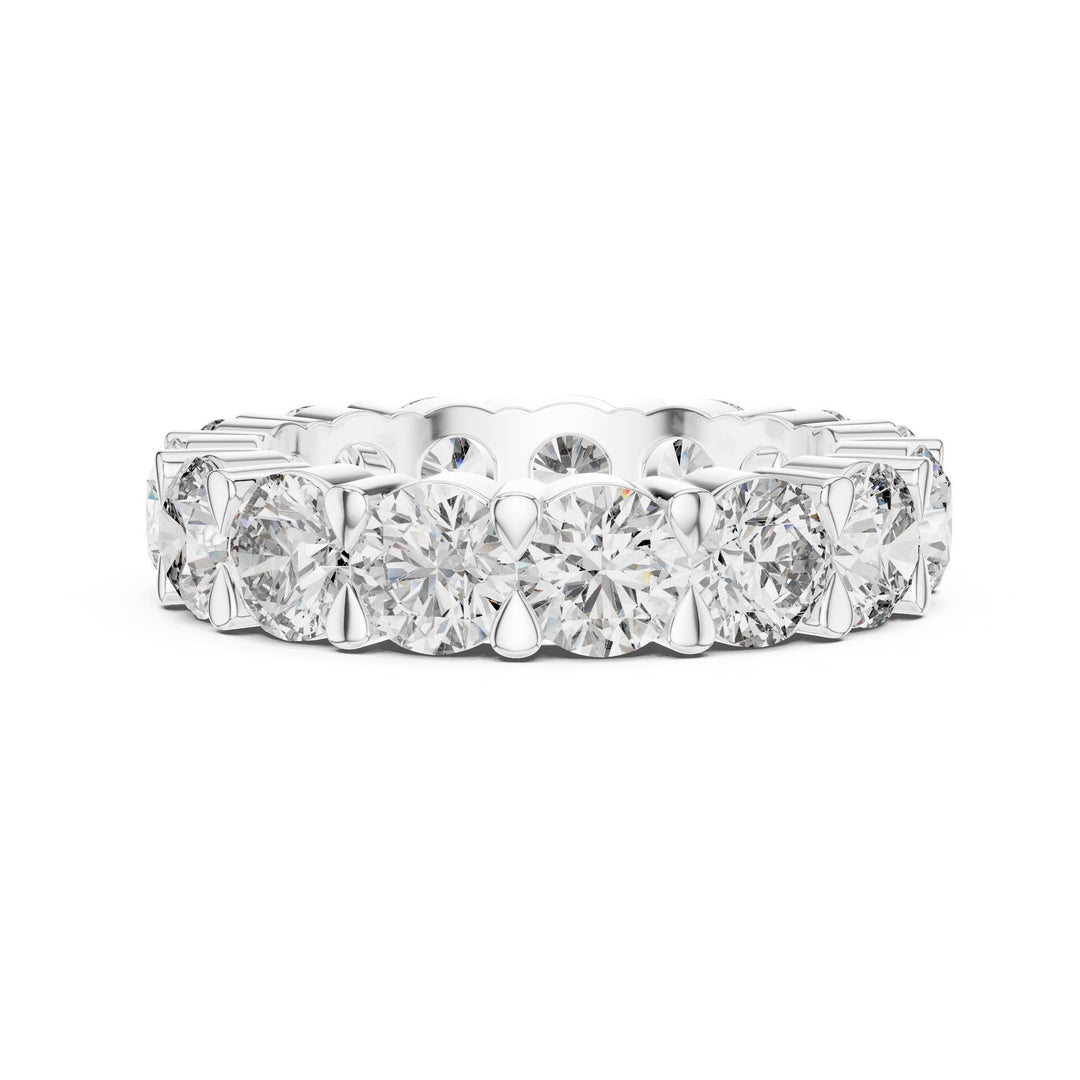Round Cut Lab Grown Diamond Full Eternity Band, 5.25ct Total, Solid Gold