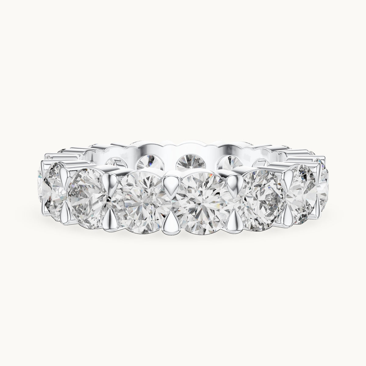 Round cut lab-grown diamond full eternity band in 14K white gold, 5.25 CT TW, view 2