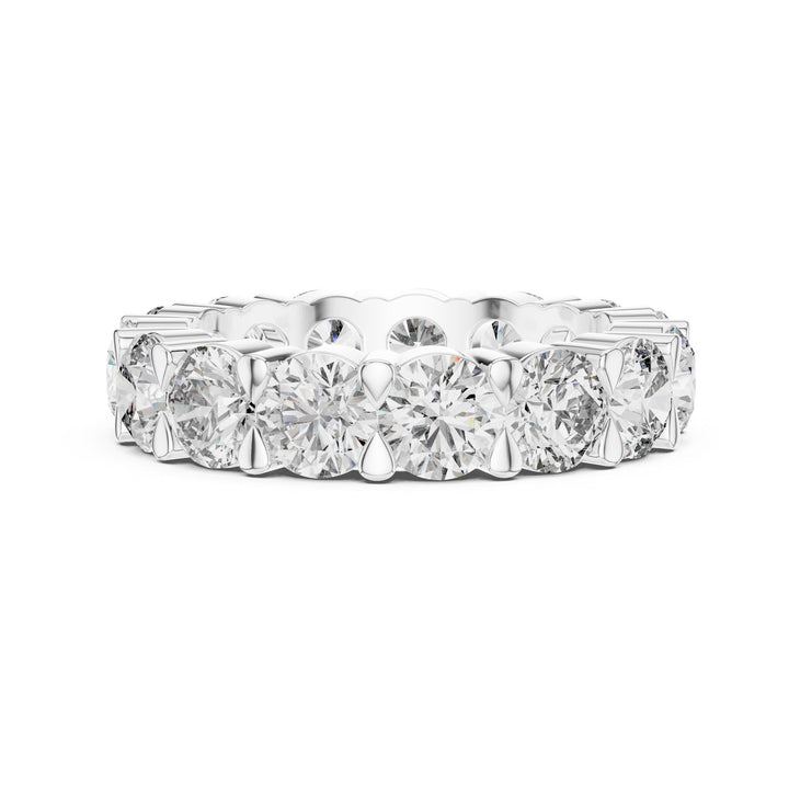 Round Cut Lab Grown Diamond Full Eternity Band, 5.25ct Total, Solid Gold