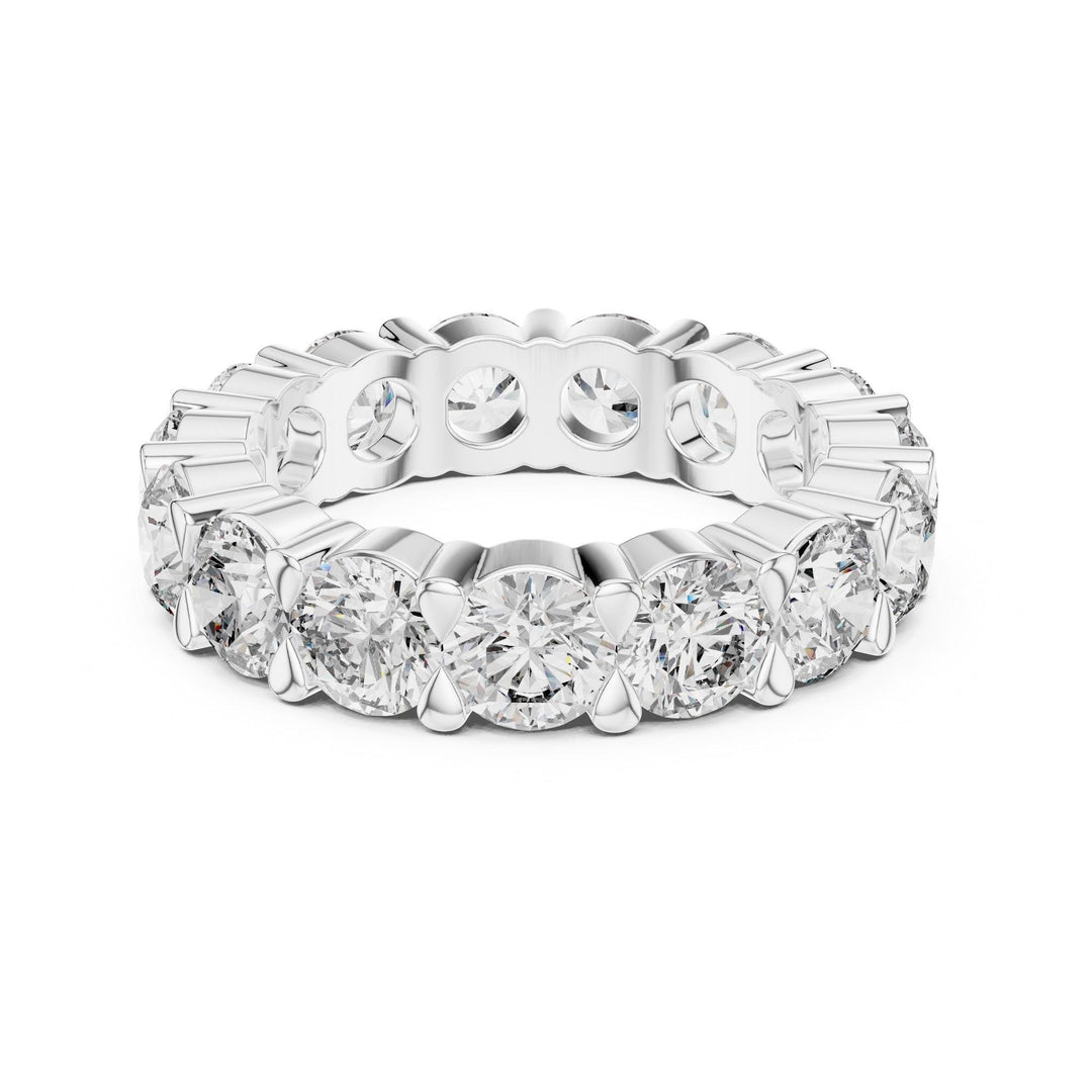Round Cut Lab Grown Diamond Full Eternity Band, 5.25ct Total, Solid Gold