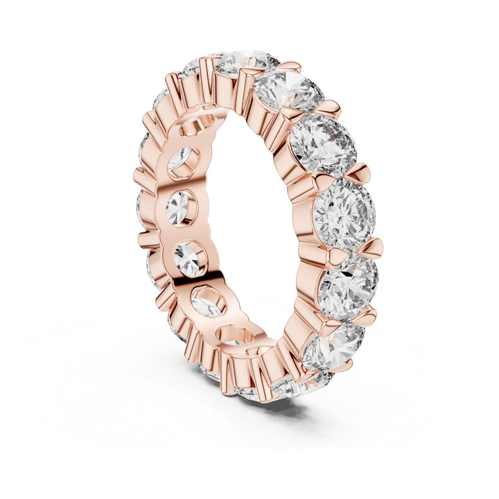 Round Cut Lab Grown Diamond Full Eternity Band, 5.25ct Total, Solid Gold