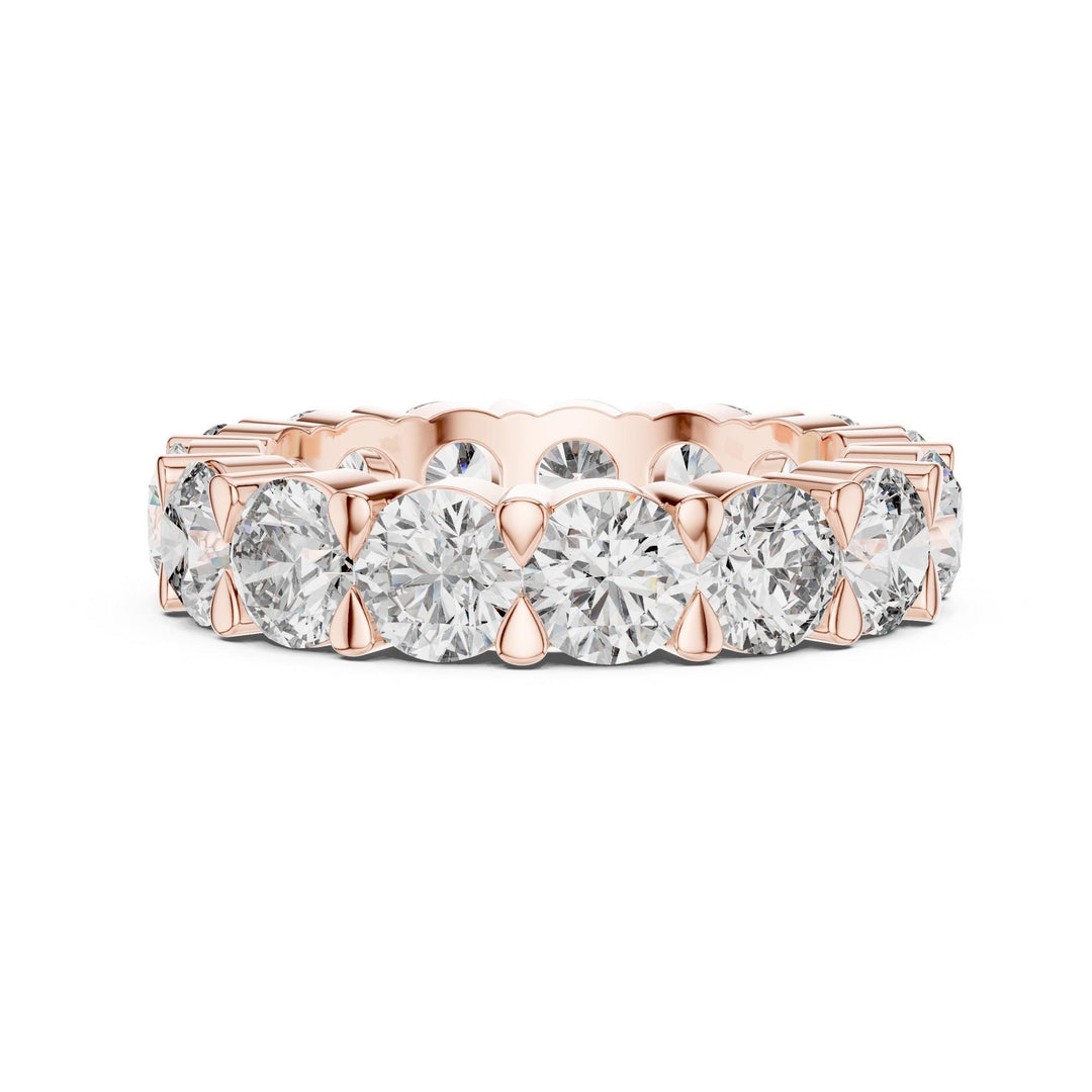 Round Cut Lab Grown Diamond Full Eternity Band, 5.25ct Total, Solid Gold
