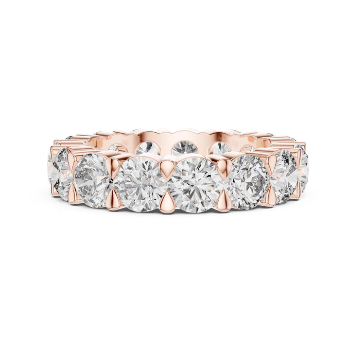 Round Cut Lab Grown Diamond Full Eternity Band, 5.25ct Total, Solid Gold