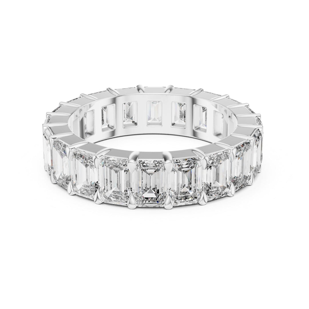 Emerald Cut Lab Grown Diamond Full Eternity Band, 5.64ct Total, Solid Gold