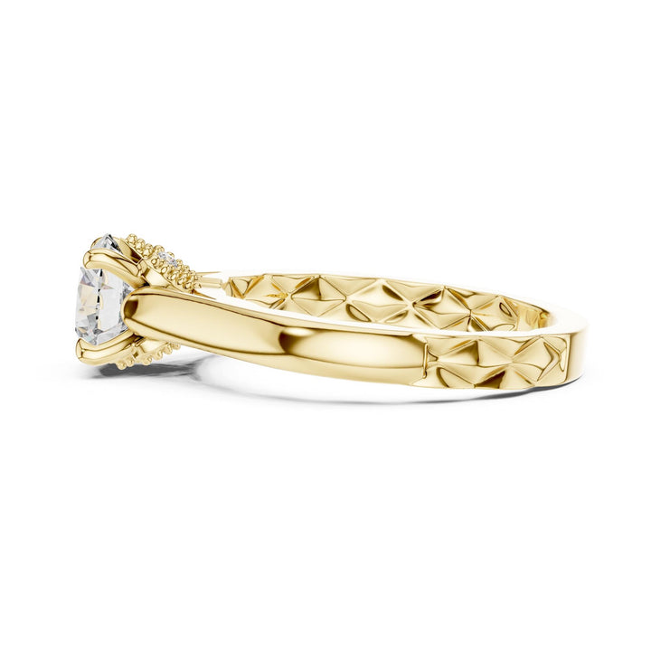 Round Cut Lab Grown Diamond Solitaire Ring, 1.02ct Total, Solid Gold