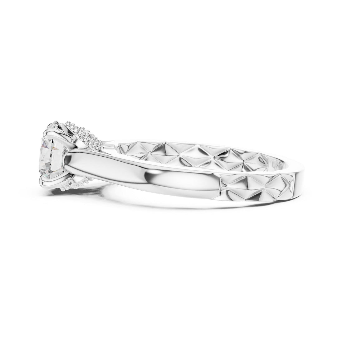 Round Cut Lab Grown Diamond Solitaire Ring, 1.02ct Total, Solid Gold