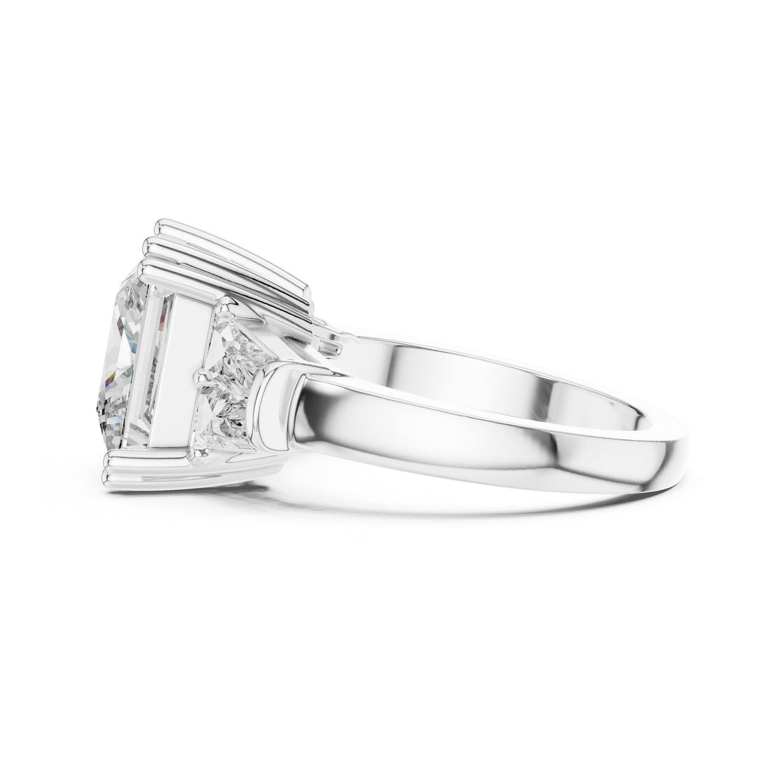 Princess Cut Lab Grown Diamond Cluster Ring, 4.37ct Total, Solid Gold