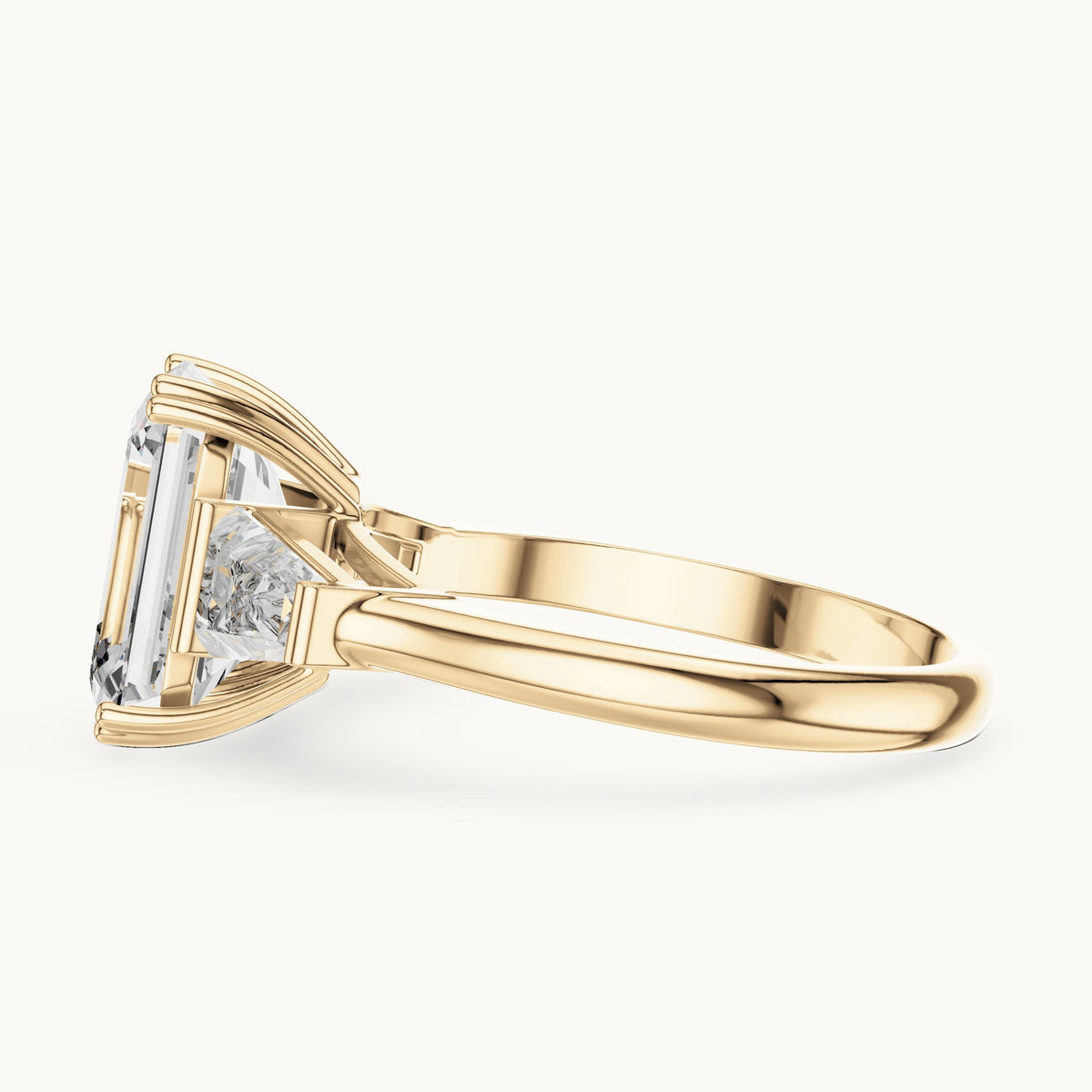 Emerald cut lab-grown diamond cluster ring in 14K yellow gold, 3.66 CT TW, view 3