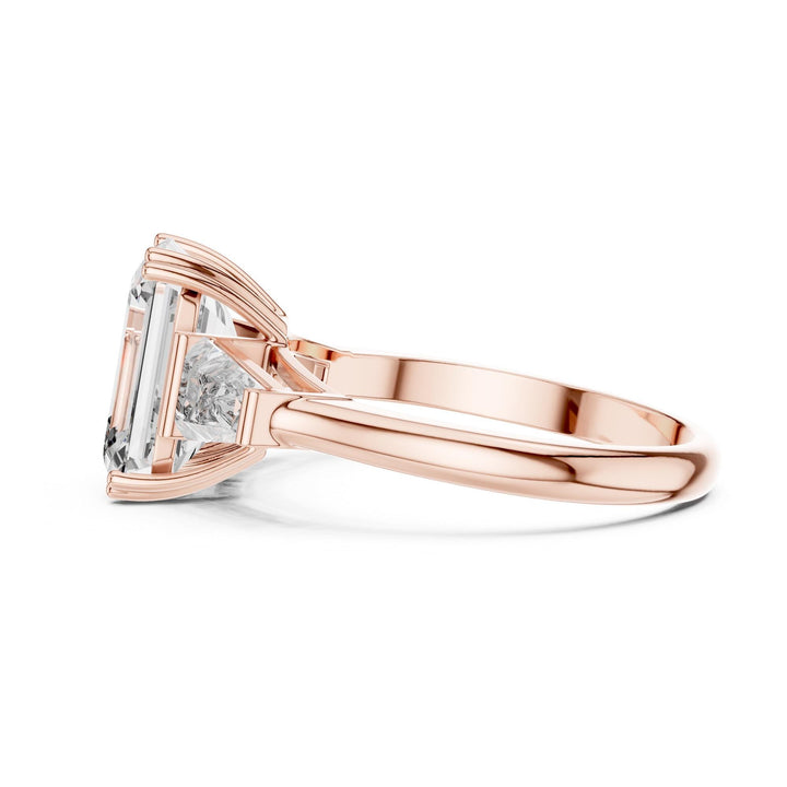 Emerald Cut Lab Grown Diamond Cluster Ring, 3.66ct Total, Solid Gold