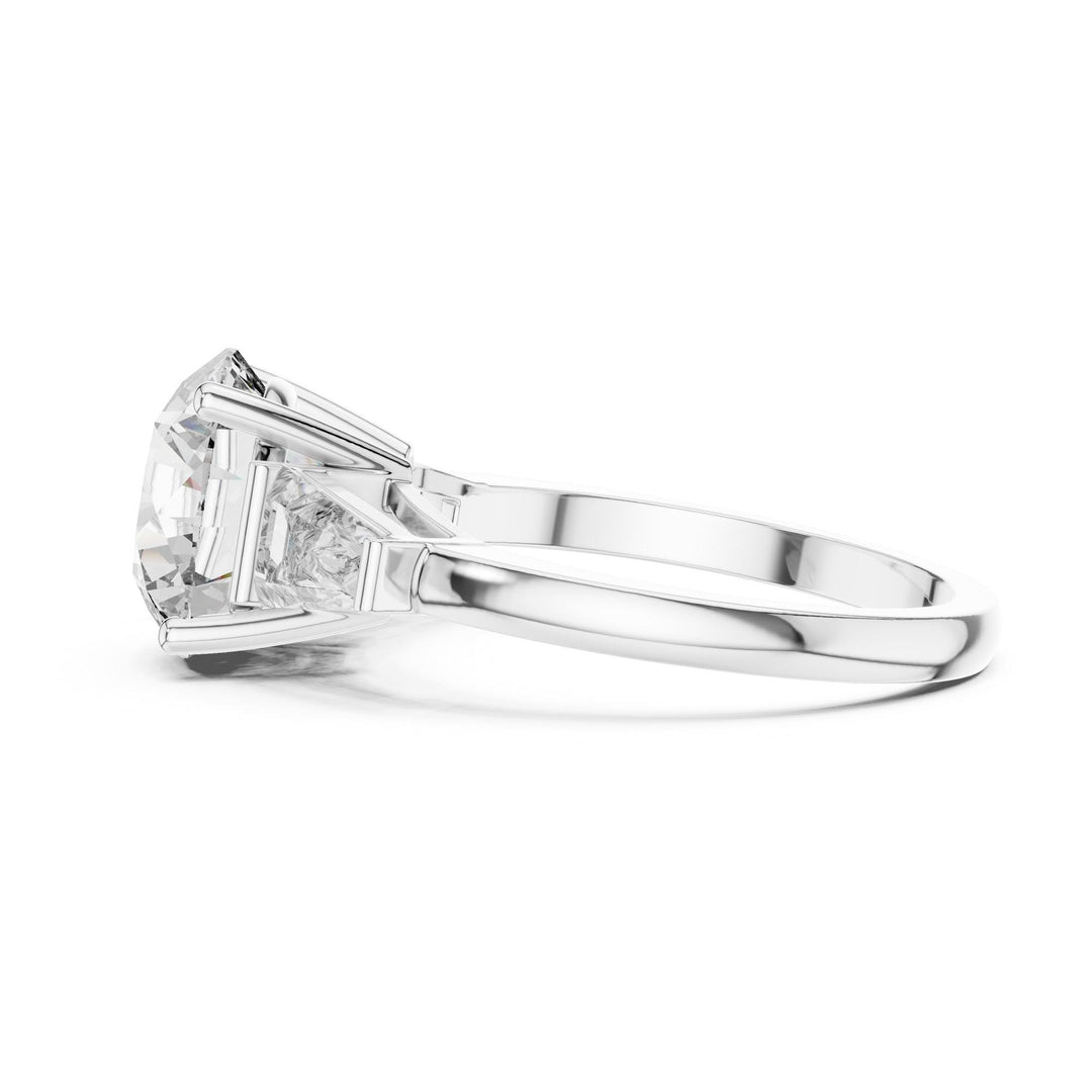 Round Cut Lab Grown Diamond Cluster Ring, 4.17ct Total, Solid Gold
