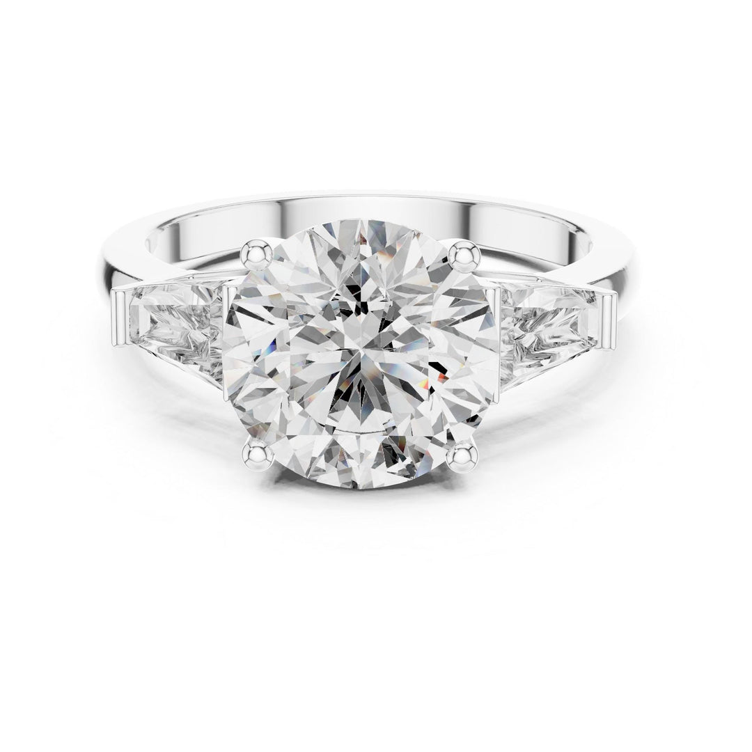 Round Cut Lab Grown Diamond Cluster Ring, 4.17ct Total, Solid Gold