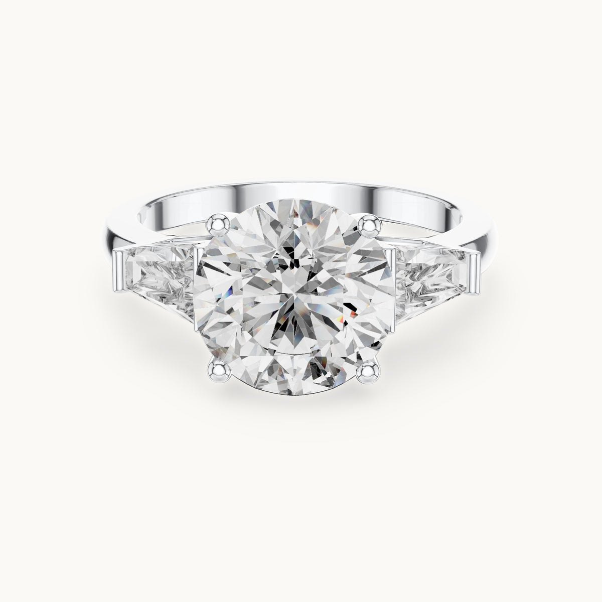 Round cut lab-grown diamond cluster ring in 14K white gold, 4.17 CT TW, view 3