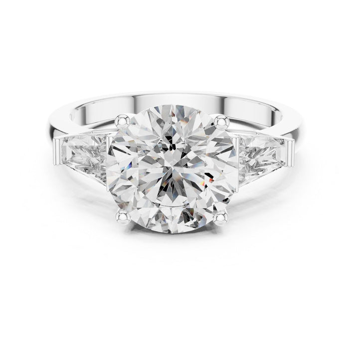Round Cut Lab Grown Diamond Cluster Ring, 4.17ct Total, Solid Gold
