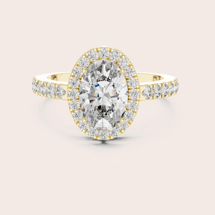 Oval Cut Lab Grown Diamond Solitaire Ring, 1.53ct Total, Solid Gold