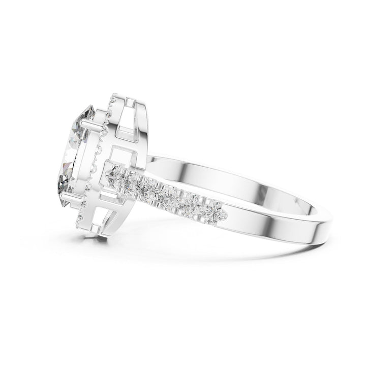 Oval Cut Lab Grown Diamond Solitaire Ring, 1.53ct Total, Solid Gold