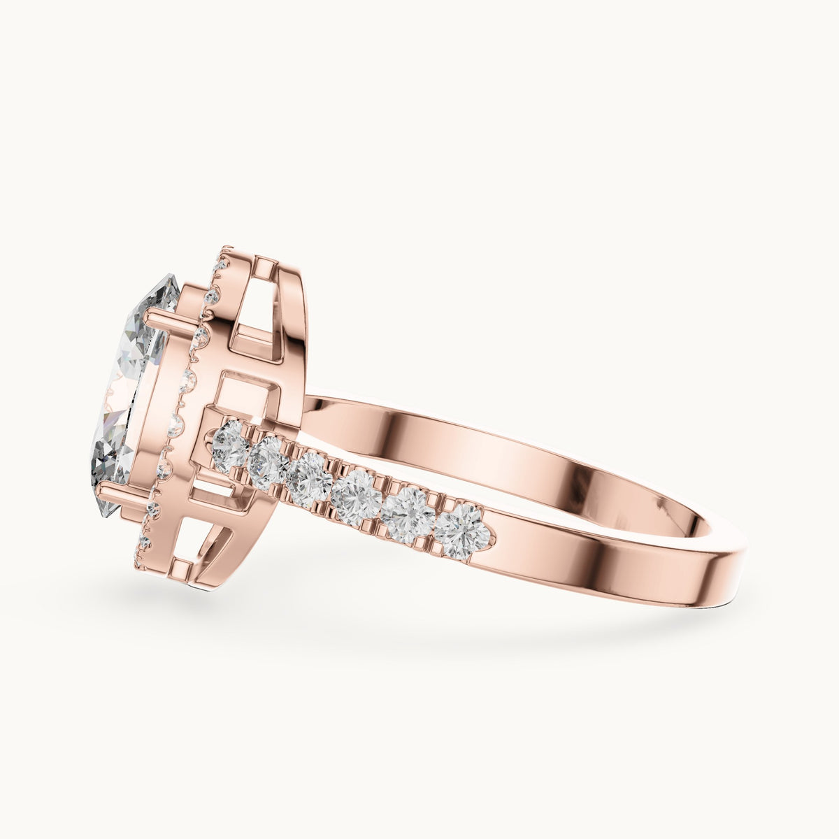 Oval cut lab-grown diamond solitaire ring in 14K rose gold, 1.53 CT TW, view 2