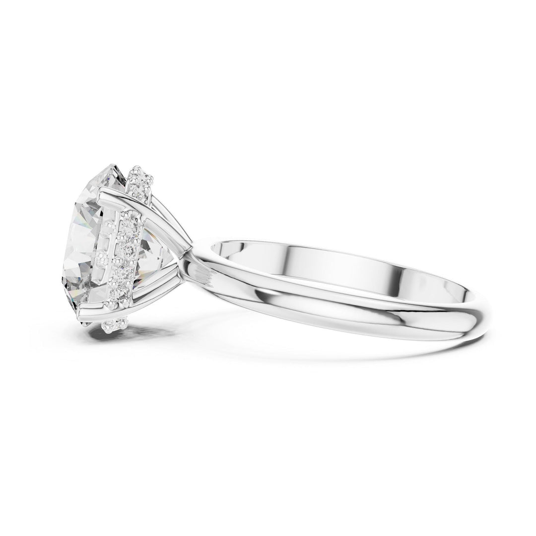Round Cut Lab Grown Diamond Solitaire Ring, 3.89ct Total, Solid Gold