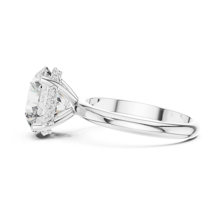 Round Cut Lab Grown Diamond Solitaire Ring, 3.89ct Total, Solid Gold