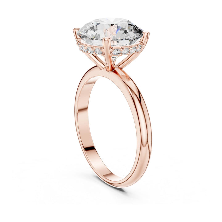 Round Cut Lab Grown Diamond Solitaire Ring, 3.89ct Total, Solid Gold