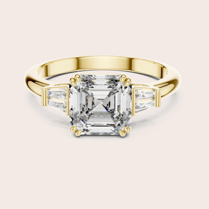 Emerald Cut Lab Grown Diamond Cluster Ring, 1.97ct Total, Solid Gold