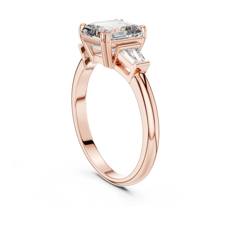Emerald Cut Lab Grown Diamond Cluster Ring, 1.97ct Total, Solid Gold