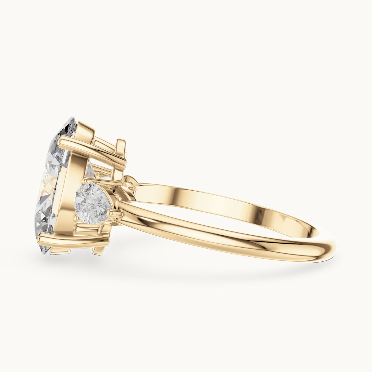 Oval cut lab-grown diamond cluster ring in 14K yellow gold, 3.10 CT TW, view 3