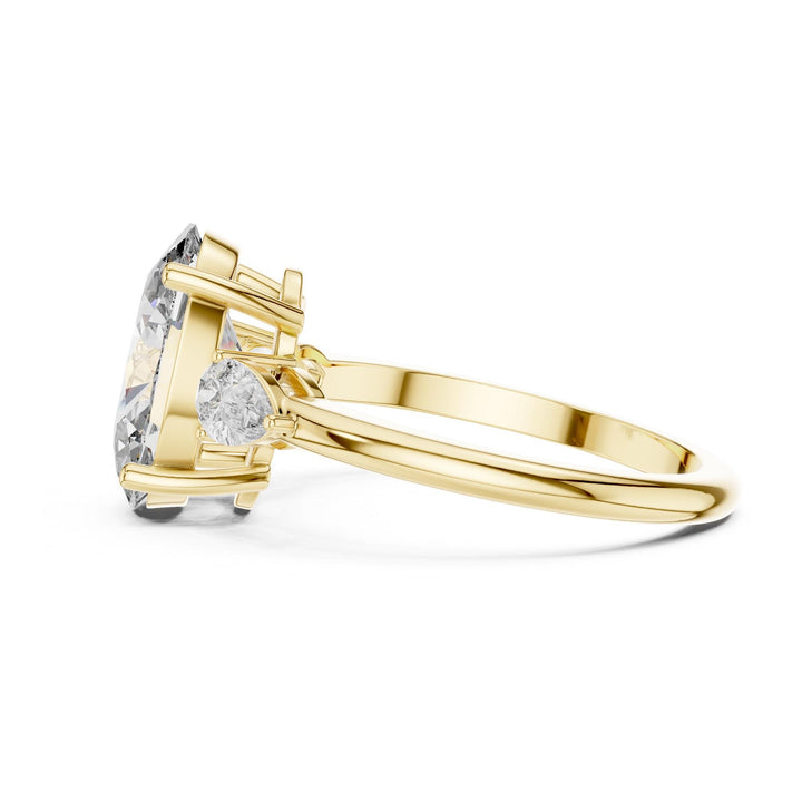 Oval Cut Lab Grown Diamond Cluster Ring, 3.10ct Total, Solid Gold