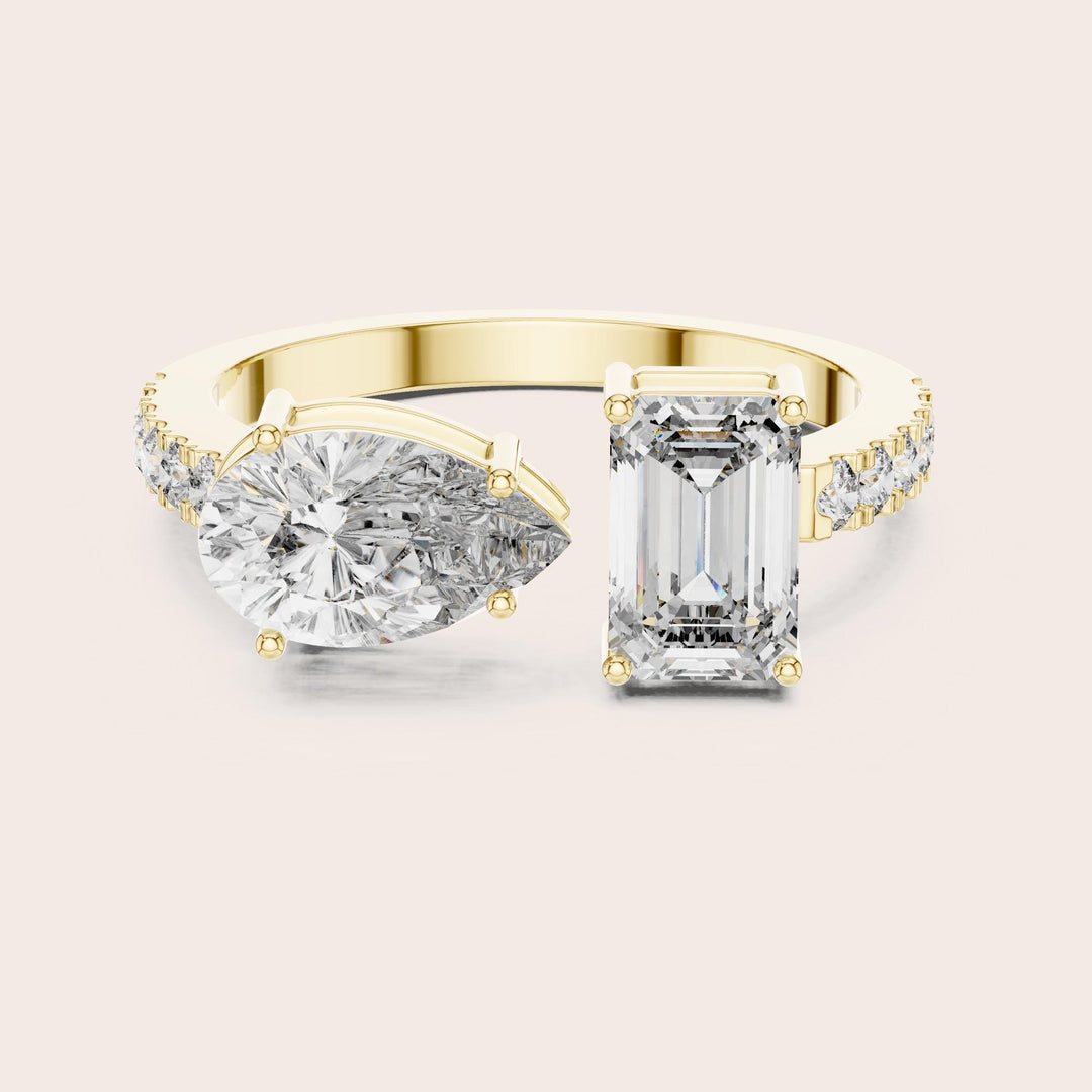 Pear Cut Lab Grown Diamond Solitaire Ring, 2.10ct Total, Solid Gold