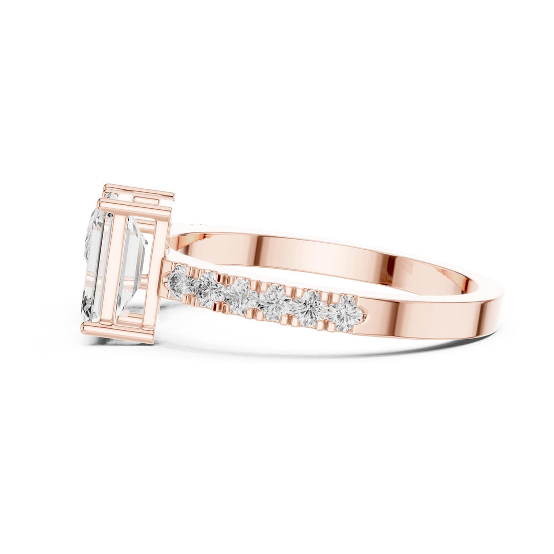 Pear Cut Lab Grown Diamond Solitaire Ring, 2.10ct Total, Solid Gold