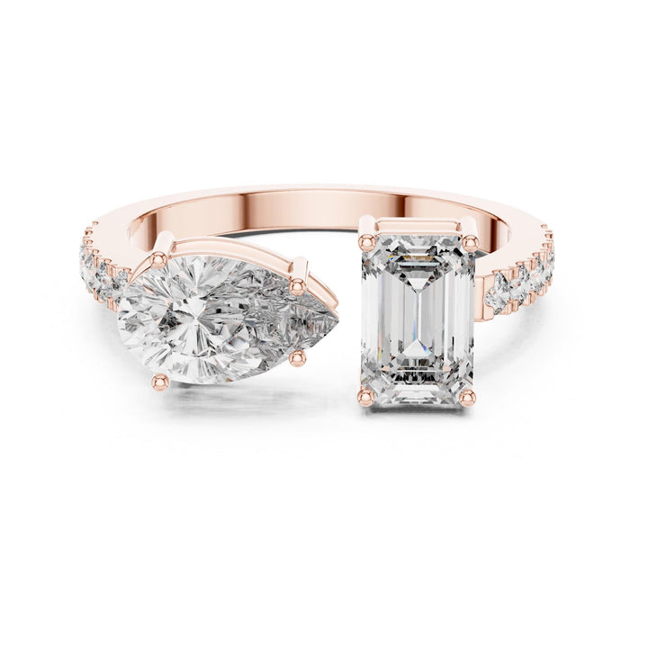 Pear Cut Lab Grown Diamond Solitaire Ring, 2.10ct Total, Solid Gold