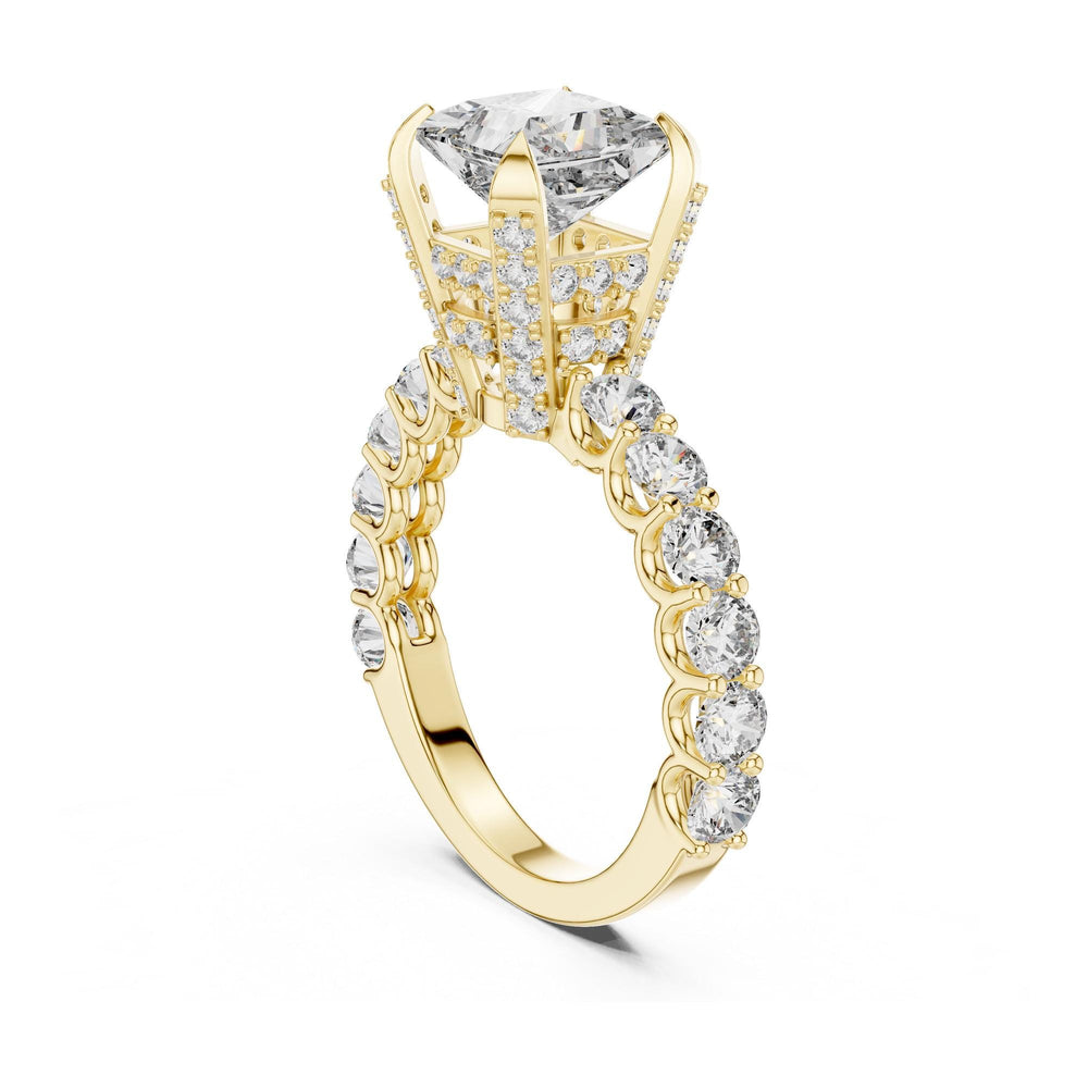 Princess Cut Lab Grown Diamond Solitaire Ring, 3.76ct Total, Solid Gold