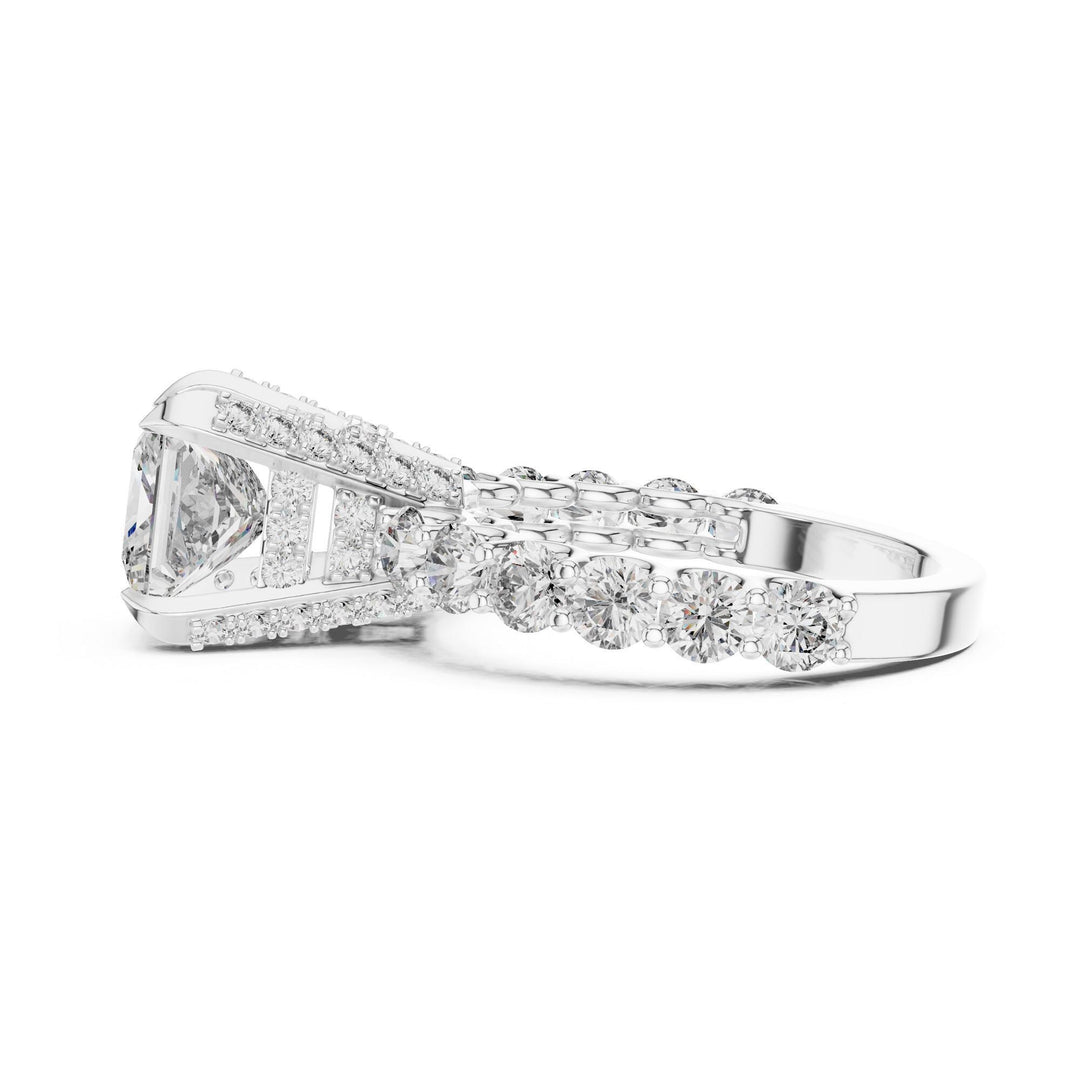 Princess Cut Lab Grown Diamond Solitaire Ring, 3.76ct Total, Solid Gold